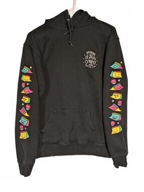 Spitfire Skate Like A Girl Hoodie Black Graphic Pullover Sweatshirt Mens Small